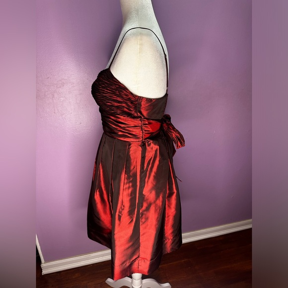 Forever 21 Semi Formal Red Taffeta Burgundy Dress Size Large - Picture 3 of 12